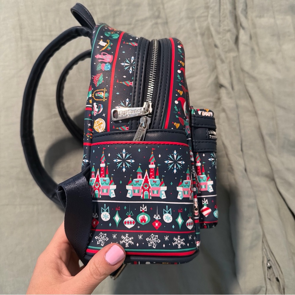 Loungefly Black and Red Disney Castle Mini Backpack - Picture 3 of 7